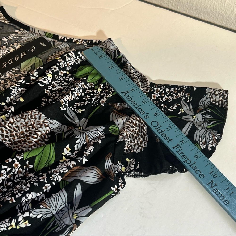 C-Mode Women’s NWT Short Sleeve Floral Pants Romper Jumpsuit Size L/XL - Picture 6 of 9